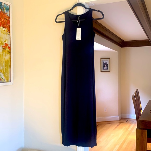 Navy blue long casual dress - Picture 2 of 4